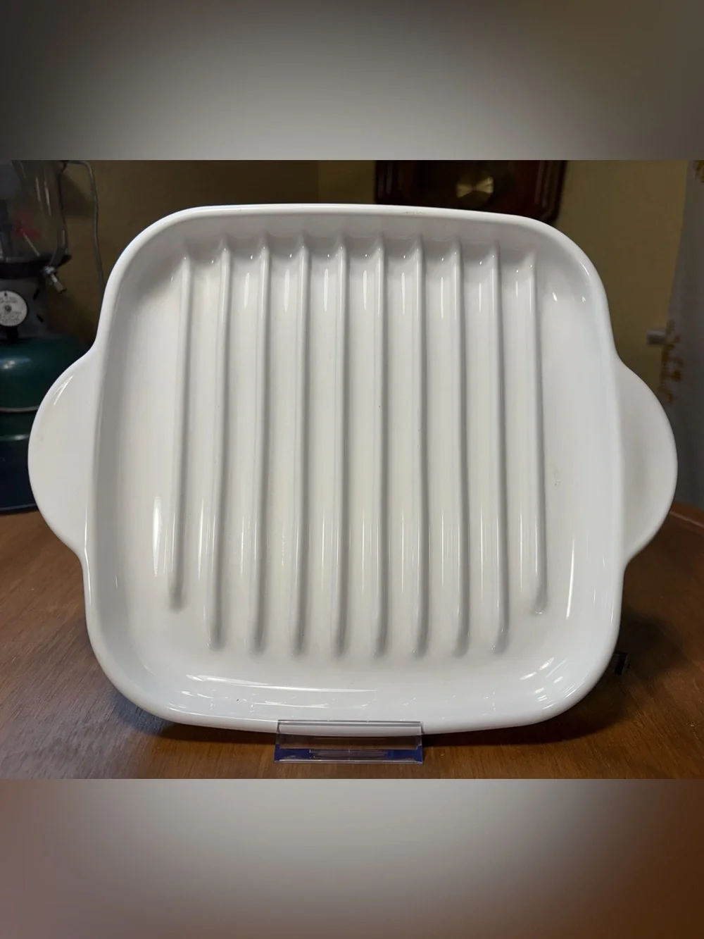 Vintage Corning Ware MR-3 Rack Microwave Bacon Browning Dish 23x23cm 9